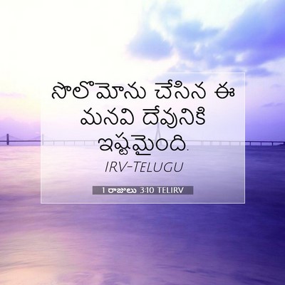 Picture 07 - 1 రాజులు 3:10 TELIRV - సొలొమోను చేసిన ఈ - Bible Verse Picture