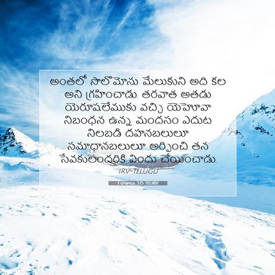 Picture 07 - 1 రాజులు 3:15 TELIRV - అంతలో సొలొమోను - Bible Verse Picture