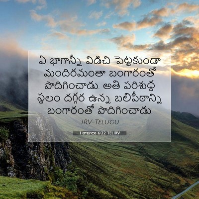 Picture 07 - 1 రాజులు 6:22 TELIRV - ఏ భాగాన్నీ విడిచి - Bible Verse Picture