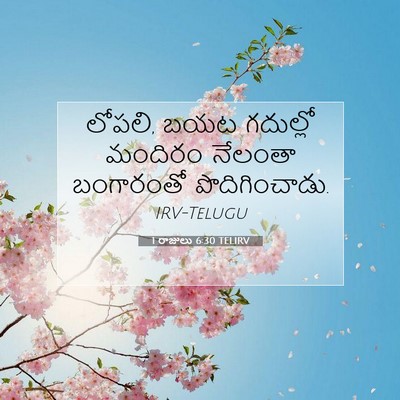 Picture 07 - 1 రాజులు 6:30 TELIRV - లోపలి, బయట గదుల్లో - Bible Verse Picture