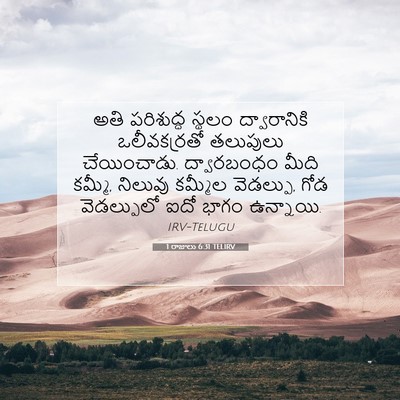 Picture 07 - 1 రాజులు 6:31 TELIRV - అతి పరిశుద్ధ - Bible Verse Picture