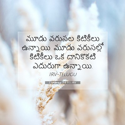 Picture 07 - 1 రాజులు 7:4 TELIRV - మూడు వరుసల - Bible Verse Picture