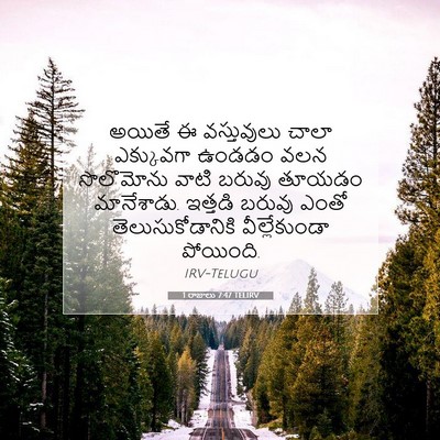 Picture 07 - 1 రాజులు 7:47 TELIRV - అయితే ఈ వస్తువులు - Bible Verse Picture