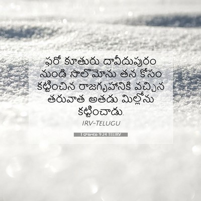 Picture 07 - 1 రాజులు 9:24 TELIRV - ఫరో కూతురు - Bible Verse Picture