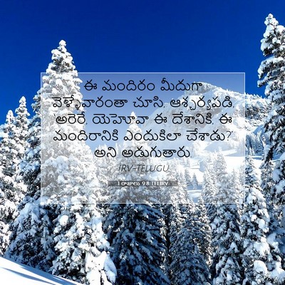 Picture 07 - 1 రాజులు 9:8 TELIRV - ఈ మందిరం మీదుగా - Bible Verse Picture