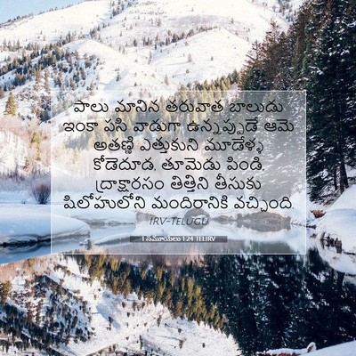 Picture 07 - 1 సమూయేలు 1:24 TELIRV - పాలు మానిన తరువాత - Bible Verse Picture