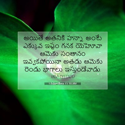 Picture 07 - 1 సమూయేలు 1:5 TELIRV - అయితే అతనికి - Bible Verse Picture