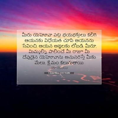 Picture 07 - 1 సమూయేలు 12:14 TELIRV - మీరు యెహోవా పట్ల - Bible Verse Picture