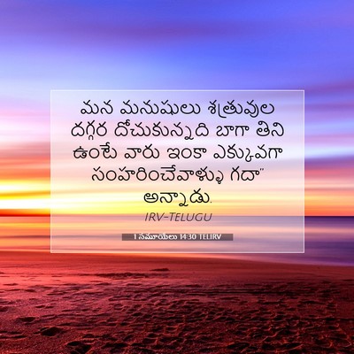 Picture 07 - 1 సమూయేలు 14:30 TELIRV - మన మనుషులు - Bible Verse Picture