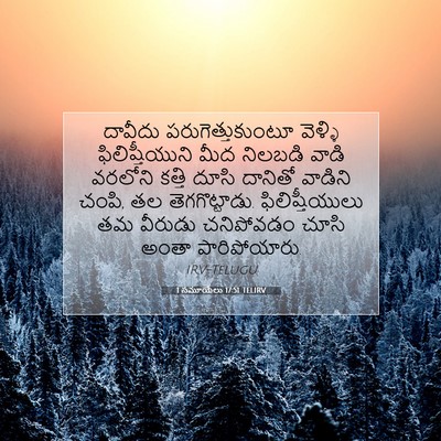 Picture 07 - 1 సమూయేలు 17:51 TELIRV - దావీదు - Bible Verse Picture