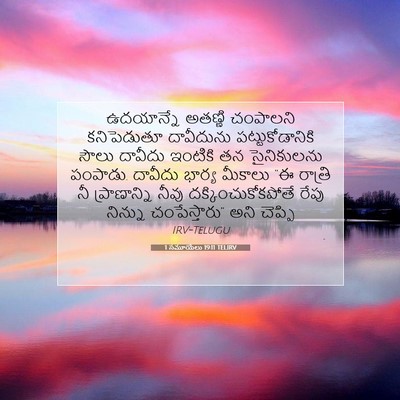 Picture 07 - 1 సమూయేలు 19:11 TELIRV - ఉదయాన్నే అతణ్ణి - Bible Verse Picture