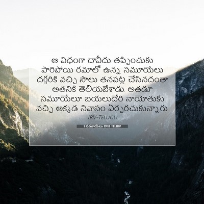Picture 07 - 1 సమూయేలు 19:18 TELIRV - ఆ విధంగా దావీదు - Bible Verse Picture