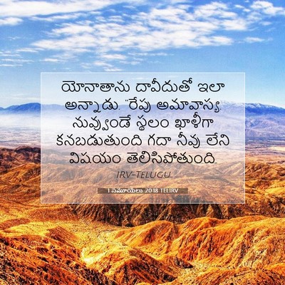 Picture 07 - 1 సమూయేలు 20:18 TELIRV - యోనాతాను దావీదుతో - Bible Verse Picture