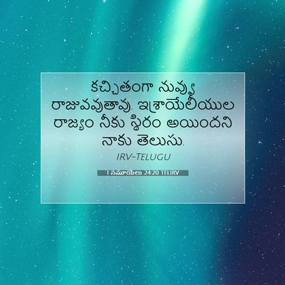 Picture 07 - 1 సమూయేలు 24:20 TELIRV - కచ్చితంగా నువ్వు - Bible Verse Picture