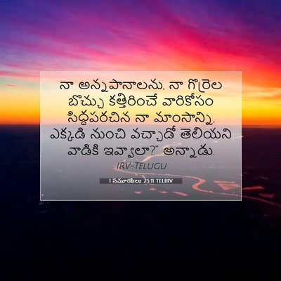 Picture 07 - 1 సమూయేలు 25:11 TELIRV - నా అన్నపానాలను, నా - Bible Verse Picture