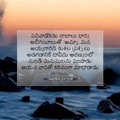 Picture 07 - 1 సమూయేలు 25:14 TELIRV - పనివాడొకడు నాబాలు - Bible Verse Picture