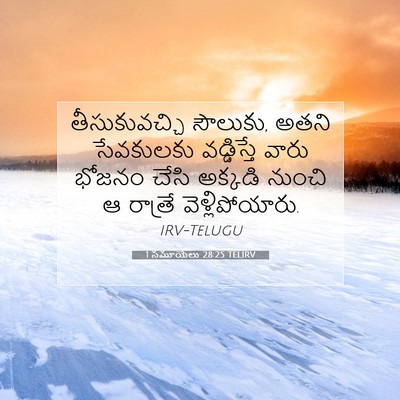 Picture 07 - 1 సమూయేలు 28:25 TELIRV - తీసుకువచ్చి - Bible Verse Picture