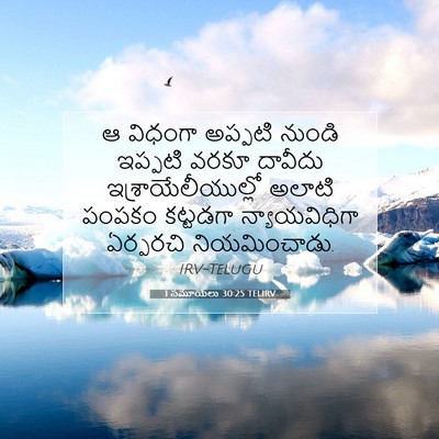 Picture 07 - 1 సమూయేలు 30:25 TELIRV - ఆ విధంగా అప్పటి - Bible Verse Picture