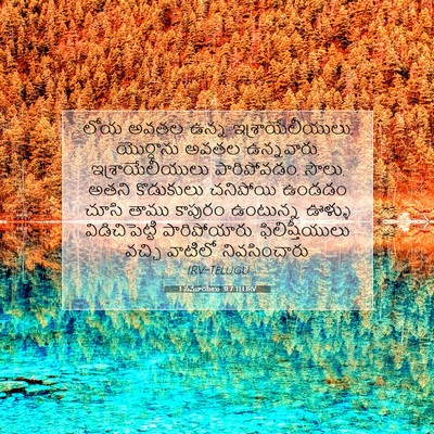 Picture 07 - 1 సమూయేలు 31:7 TELIRV - లోయ అవతల ఉన్న - Bible Verse Picture