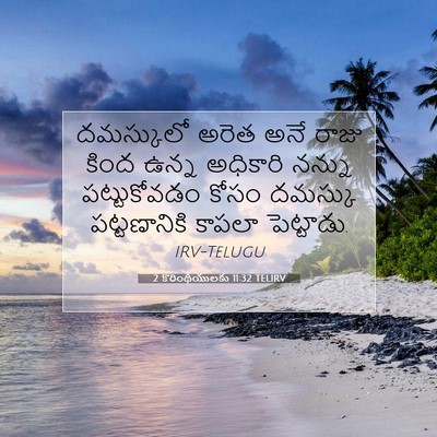 Picture 07 - 2 కొరింథీయులకు 11:32 TELIRV - దమస్కులో అరెత అనే - Bible Verse Picture