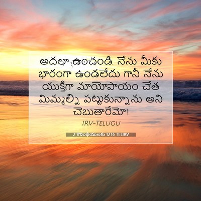 Picture 07 - 2 కొరింథీయులకు 12:16 TELIRV - అదలా ఉంచండి. నేను - Bible Verse Picture