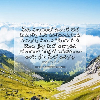 Picture 07 - 2 కొరింథీయులకు 13:5 TELIRV - మీరు విశ్వాసంలో - Bible Verse Picture