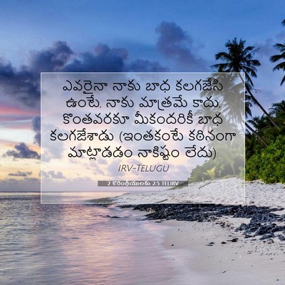 Picture 07 - 2 కొరింథీయులకు 2:5 TELIRV - ఎవరైనా నాకు బాధ - Bible Verse Picture