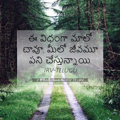 Picture 07 - 2 కొరింథీయులకు 4:12 TELIRV - ఈ విధంగా మాలో చావూ, - Bible Verse Picture