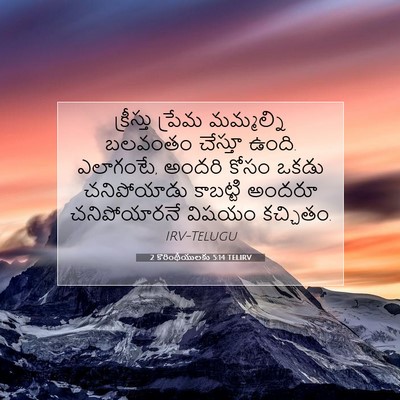Picture 07 - 2 కొరింథీయులకు 5:14 TELIRV - క్రీస్తు ప్రేమ - Bible Verse Picture
