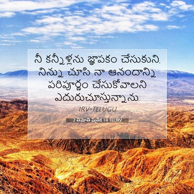 Picture 07 - 2 తిమోతి పత్రిక 1:4 TELIRV - నీ కన్నీళ్లను - Bible Verse Picture