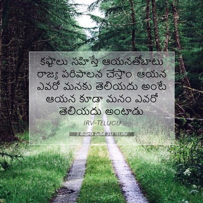 Picture 07 - 2 తిమోతి పత్రిక 2:12 TELIRV - కష్టాలు సహిస్తే - Bible Verse Picture