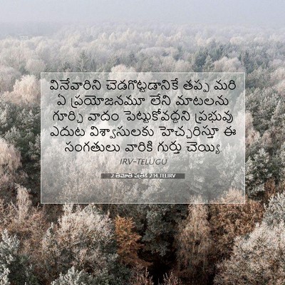 Picture 07 - 2 తిమోతి పత్రిక 2:14 TELIRV - వినేవారిని - Bible Verse Picture