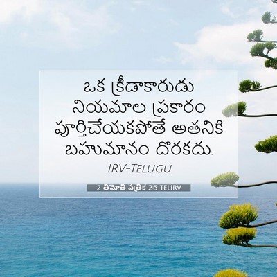Picture 07 - 2 తిమోతి పత్రిక 2:5 TELIRV - ఒక క్రీడాకారుడు - Bible Verse Picture