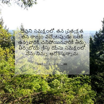 Picture 07 - 2 తిమోతి పత్రిక 4:1 TELIRV - దేవుని సమక్షంలో, - Bible Verse Picture