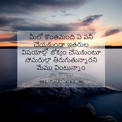 Picture 07 - 2 తెస్సలోనిక పత్రిక 3:11 TELIRV - మీలో కొంతమంది ఏ - Bible Verse Picture