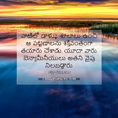 Picture 07 - 2 దినవృత్తాంతాలు 11:12 TELIRV - వాటిలో డాళ్ళు, - Bible Verse Picture