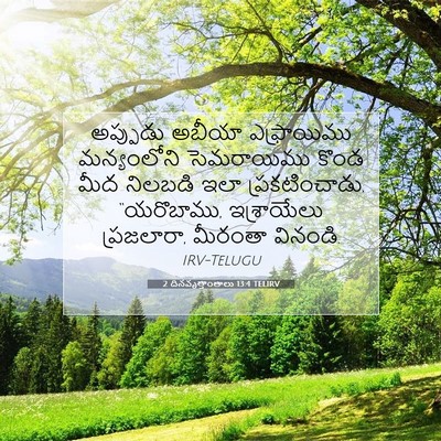 Picture 07 - 2 దినవృత్తాంతాలు 13:4 TELIRV - అప్పుడు అబీయా - Bible Verse Picture