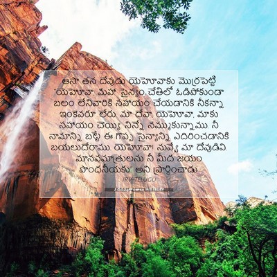 Picture 07 - 2 దినవృత్తాంతాలు 14:11 TELIRV - ఆసా తన దేవుడు - Bible Verse Picture