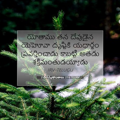 Picture 07 - 2 దినవృత్తాంతాలు 27:6 TELIRV - యోతాము తన దేవుడైన - Bible Verse Picture