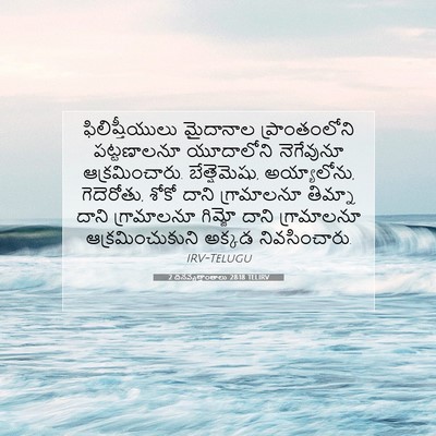 Picture 07 - 2 దినవృత్తాంతాలు 28:18 TELIRV - ఫిలిష్తీయులు - Bible Verse Picture