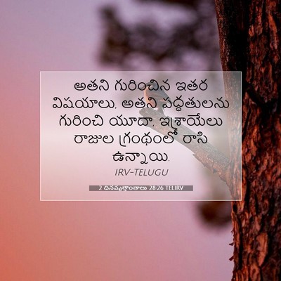 Picture 07 - 2 దినవృత్తాంతాలు 28:26 TELIRV - అతని గురించిన ఇతర - Bible Verse Picture