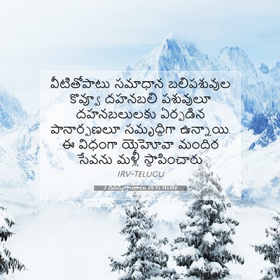 Picture 07 - 2 దినవృత్తాంతాలు 29:35 TELIRV - వీటితోపాటు సమాధాన - Bible Verse Picture