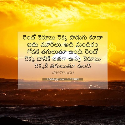 Picture 07 - 2 దినవృత్తాంతాలు 3:12 TELIRV - రెండో కెరూబు - Bible Verse Picture