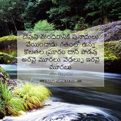 Picture 07 - 2 దినవృత్తాంతాలు 3:3 TELIRV - దేవుని మందిరానికి - Bible Verse Picture