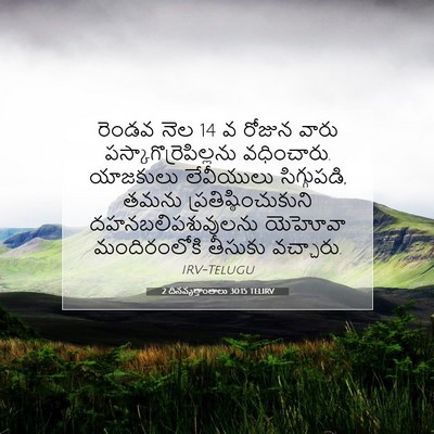Picture 07 - 2 దినవృత్తాంతాలు 30:15 TELIRV - రెండవ నెల 14 వ రోజున - Bible Verse Picture
