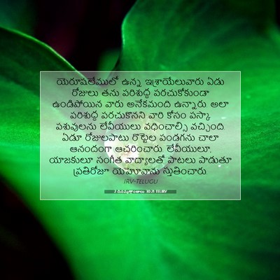 Picture 07 - 2 దినవృత్తాంతాలు 30:21 TELIRV - యెరూషలేములో ఉన్న - Bible Verse Picture