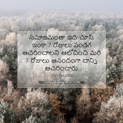 Picture 07 - 2 దినవృత్తాంతాలు 30:23 TELIRV - సమాజమంతా ఇది చూసి, - Bible Verse Picture