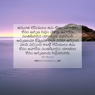 Picture 07 - 2 దినవృత్తాంతాలు 35:14 TELIRV - తరువాత లేవీయులు - Bible Verse Picture