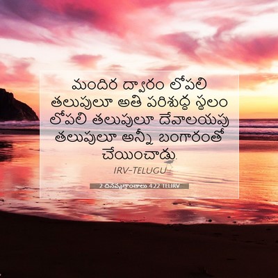 Picture 07 - 2 దినవృత్తాంతాలు 4:22 TELIRV - మందిర ద్వారం - Bible Verse Picture