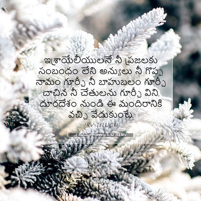 Picture 07 - 2 దినవృత్తాంతాలు 6:32 TELIRV - ఇశ్రాయేలీయులనే నీ - Bible Verse Picture